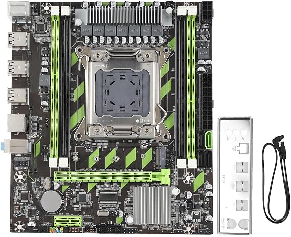 LGA 2011 Motherboard, X79 Computer Mainboard 128GB DDR3 Support M.2 PCIE X16 Slot Gigabit Network, with 6 USB 2.0 4 SATA Ports, for Desktop PC