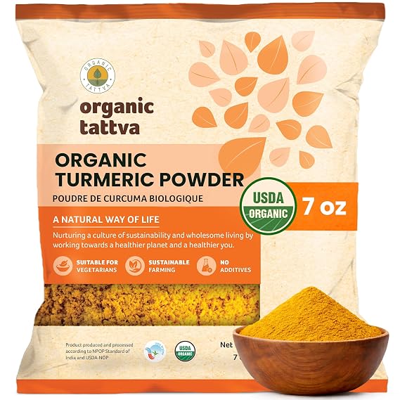 Organic Tattva Turmeric Powder, 7 oz, Cold Ground Spices, USDA Certified