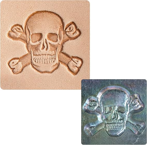 Tandy Leather Craftool Stamp Head Skull and Crossbones