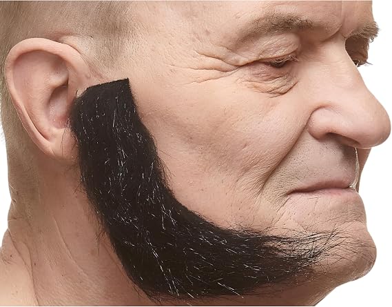 Mustaches Self Adhesive, Novelty, Fake Mutton Chops Sideburns, False Facial Hair, Costume Accessory for Adults