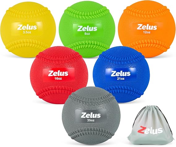 ZELUS Weighted Baseball Set with Seams for Hitting Pitching