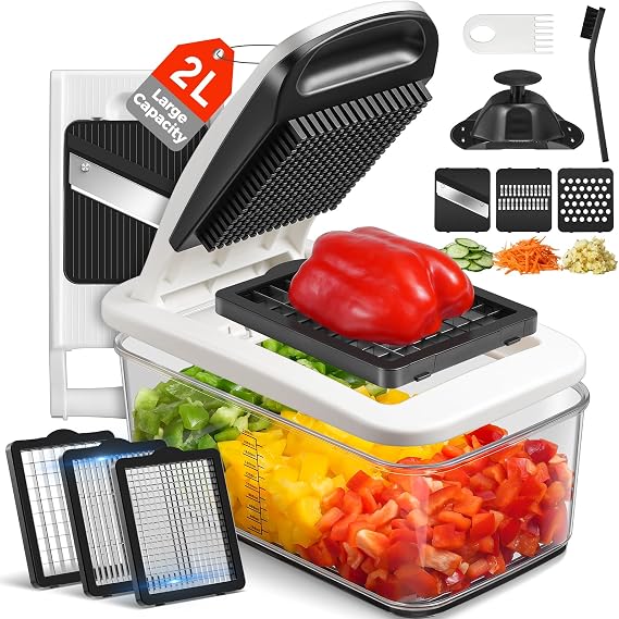 Sopito Vegetable Chopper, 6-in-1 Mandoline Vegetable Slicer for Food Prep