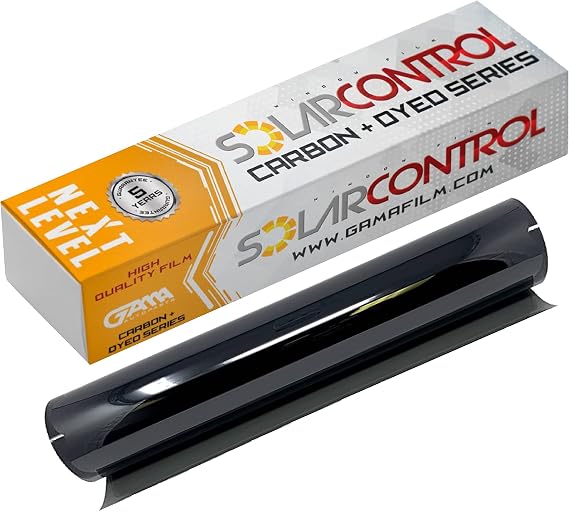 Window Tint 5% VLT 40" x 100FT Roll - Dyed Car Window Film, 99% UV Block, Heat & Glare Reduction, Non Reflective 2 Ply DIY - Universal Fit Car Truck SUV - SOLARCONTROL