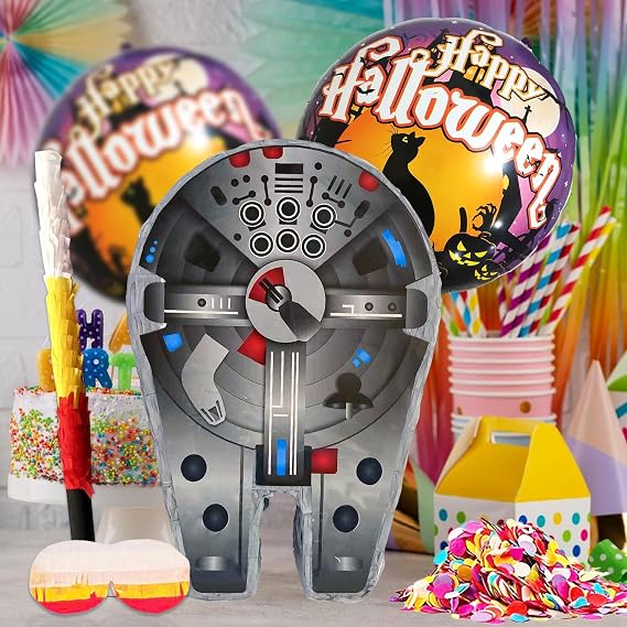 Spaceship Pinatas for Kids - Pinatas Para Cumpleanos - Space Pinatas for Birthday Party - Includes Buster Stick, Blindfold, Confetti & 2 Balloons