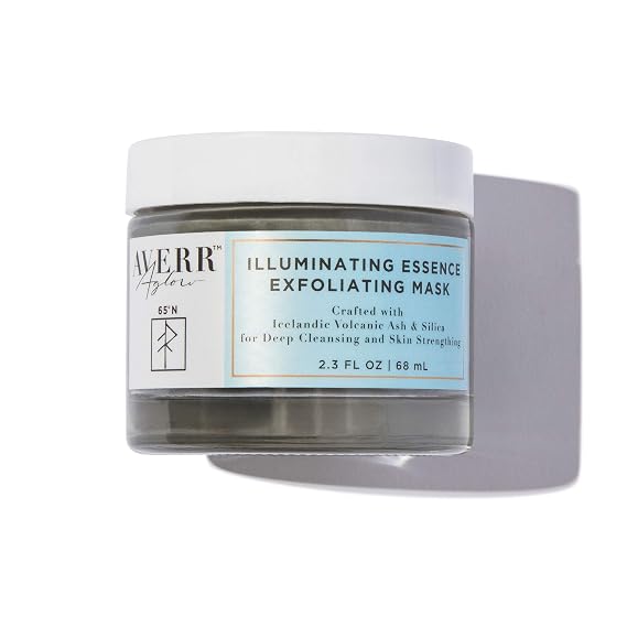 Averr Aglow Illuminating Essence Exfoliating Mask, Peel Dead Skin, Acne, Dark Pores Minimizer, Natural Solution Facial Mask Skin Care, Hydrating Face Treatment