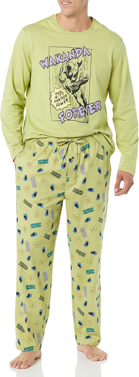 Amazon Essentials Disney | Marvel | Star Wars Men's Soft & Comfortable Flannel Pajama Sleep Sets