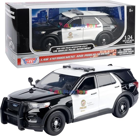 Motormax 2022 Ford Explorer Police Interceptor Utility LAPD Los Angeles Police Department 1/24 Diecast Model 76994 by All Star Toys