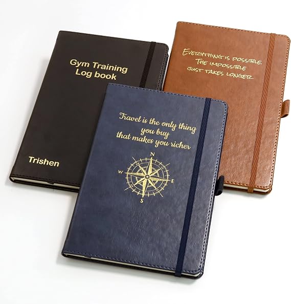 Personalised Premium Notebook A5 (Black) ~ Notepad with Desired Text
