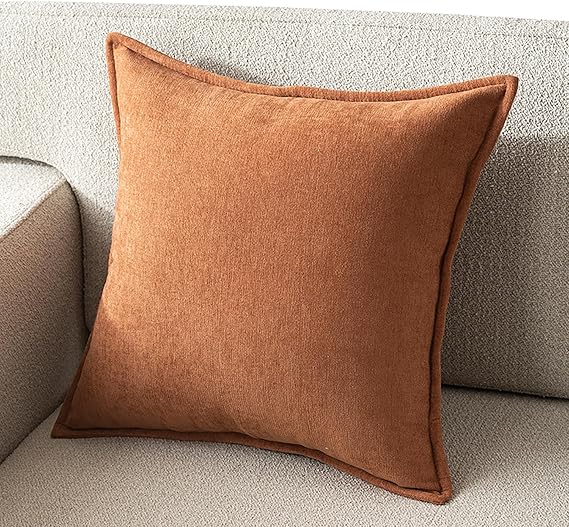XMAYODS Throw Pillow Cover 80x80 Decorative Square Pillowcase Covers with Zipper, Cushion Protectors Cover Rectangle 30x60 40x60 50x80 Super Soft for Home Couch Sofa Bed(Orange,75x75cm(Set of 1))