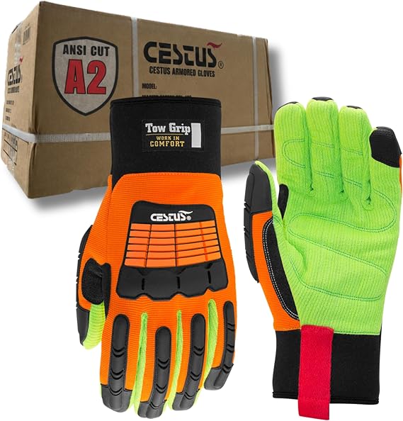 Cestus 3126, 3/50 Pack Cotton Palm Oilfield Impact Work Gloves