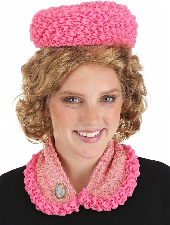 Women's Dolores Umbridge Costume Hat & Cat Pin Kit - Crepe Hat, Boucle Collar, Officially Licensed