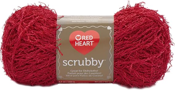 Red Heart Scrubby Yarn-Cherry3