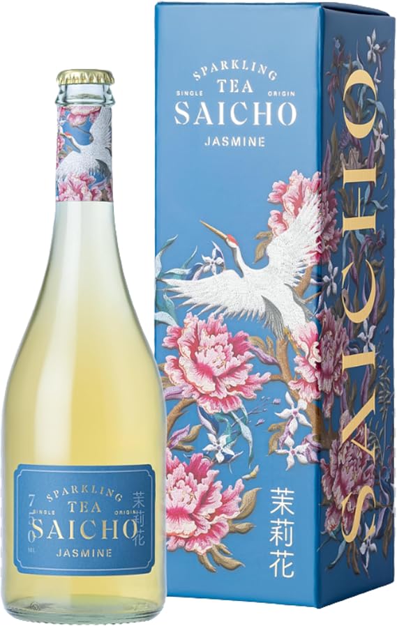 Saicho | Luxurious Non-Alcoholic Jasmine Sparkling Tea - Apple Sherbet, Lychee & Vanilla Notes - 750ml Bottle - Gift box included