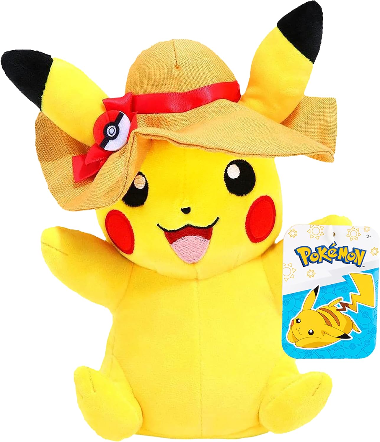 Pokemon 8 Pikachu Plush with Hat - Officially Licensed Limited Edition - Authentic Soft Stuffed Animal - Easter Basket Stuff Gift for Kids, Boys and Girls - Ages 2