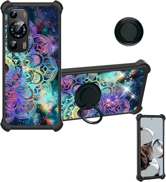 Aroepurt Case Compatible for HeyxFome X2 2025 Phone Case Cover [with 1* Tempered Glass Screen Protector][Hard PC + Soft Silicone][Ring Support] [Colorful Reflect Light] IMDH-HTT