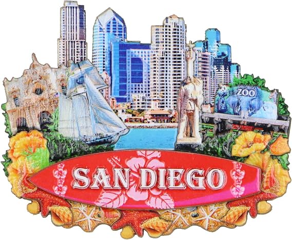 3D San Diego Magnet California Souvenir