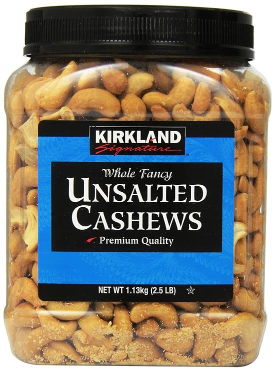Kirkland Signature Unsalted Cashews, 2.5 Lb, 2 Pack