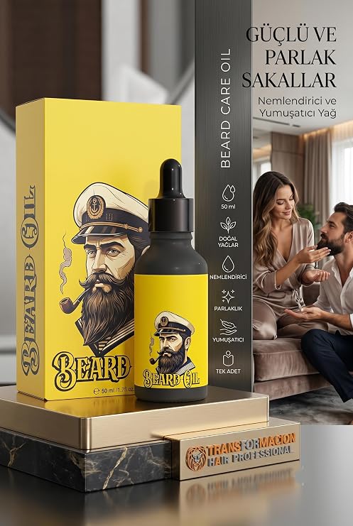Transformacion Sakal Bakım Yağı 50 ML - Argan & Jojoba Yağlı Nemlendirici, Yumuşatıcı ve Parlatıcı Profesyonel Sakal Serumu 721644