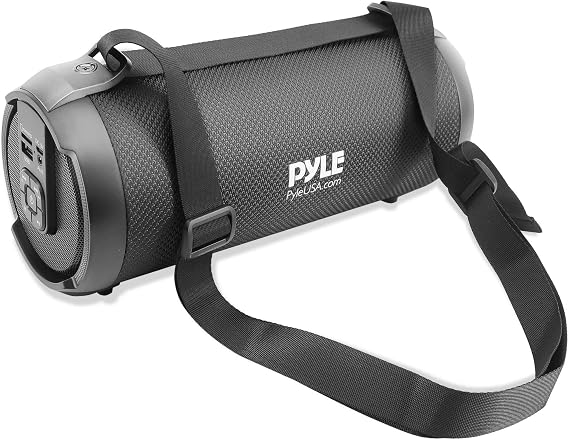 Pyle Wireless Portable Bluetooth Boombox Speaker - 17 Watt Rechargeable Boom Box Speaker Portable Music Barrel Loud Stereo System with AUX Input, MP3/USB/SD Port, Fm Radio, 3" Tweeter PBMSPG2BK,Black