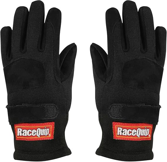 RaceQuip 3550092RQP 355 Series Racing Gloves SFI 3.3/5 Black/Black Youth Small