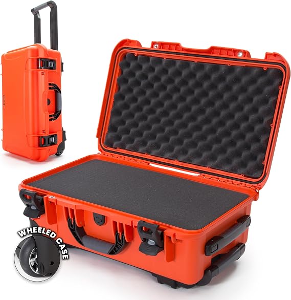 NANUK 935 - Lightweight, Waterproof NK-7 Resin Protective case with Wheels and Customisable Foam Insert (56 cm x 36 cm x 23 cm) Cabin Baggage Approved (Orange)