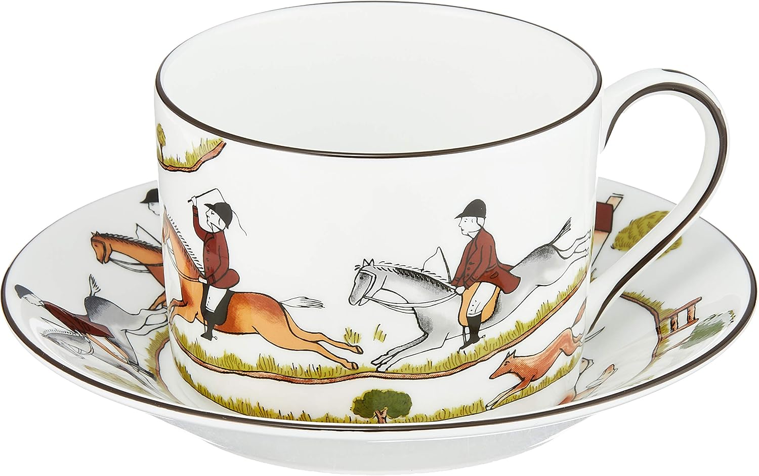 Wedgwood Hunting Scene Tea Cup & Saucer Wedding Gift 1053409