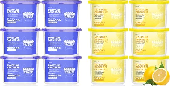 CLEVAST Moisture Absorber Boxes Unscented and Lemon Scented