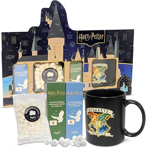 Harry Potter Hot Chocolate Gift Set - Four Colour Changing Hot Chocolate Flavour Drinks. Harry Potter Gifts for Stocking Fillers, Christmas Gifts for Kids (2x56g)