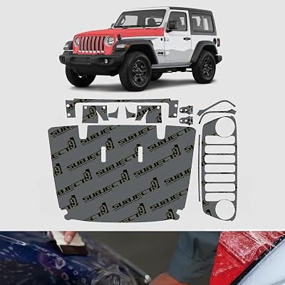 Pre-Cut PPF Grill and Hood Paint Protection Film for Jeep Wrangler JL SportSahara 2018 2019 2020 2021 2022 2023