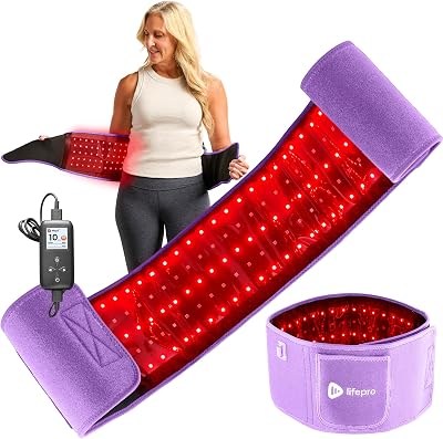 Lifepro Red Light Therapy Belt – Infrared Red Light Therapy for Body, Back Pain and Shoulder - 660nm & 850nm Near Infrared Heating Pad – Adjustable & Portable for Wellness & Relaxation
