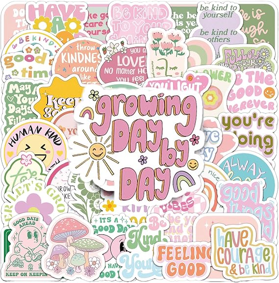 100PCS Pink Motivational Stickers,Vinyl Waterproof Stickers Scrapbook Sticker for Adults Women Teen Girls Laptop Journall