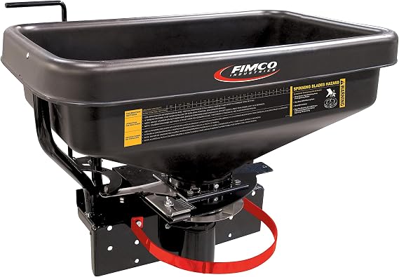 FIMCO 5301845 ATV Dry Material Spreader for Distribution & Broadcast, 12V, Polymer Hopper, 145 lbs