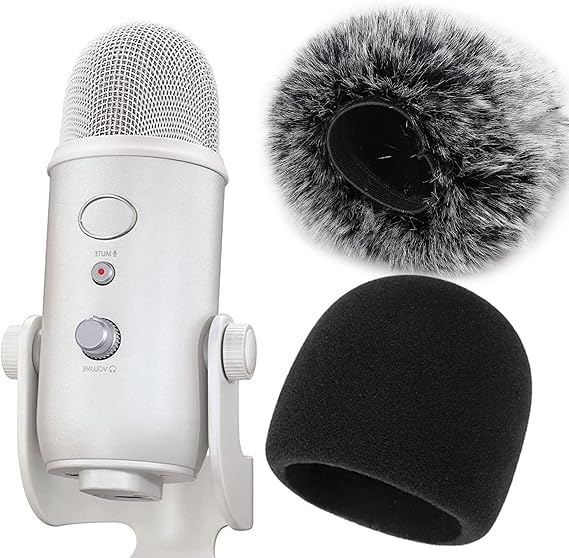 YOUSHARES Blue Yeti Pop Protection Set - Microphone Wind Protection Compatible with Blue Yeti Yeti Pro Foam and Furry Micro Sound Insulation Pop Filter Micro Protection Filters Wind Against the Wind