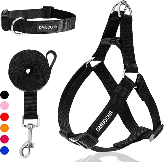 No Pull Dog Harness, Leash & Collar Set, Adjustable Step-in Vest