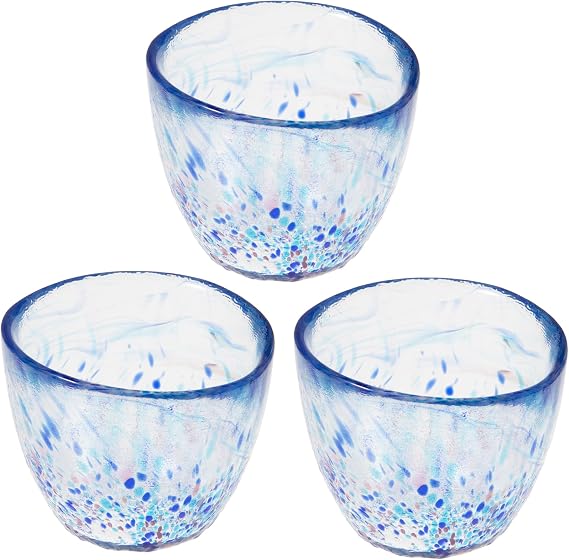 Toyo Sasaki Glass Plate Iroshizuku Noodle Blue 3-Piece Set, Made in Japan, Buckwheat Pot, Noodle Plate, Deep Plate, Glass Plate