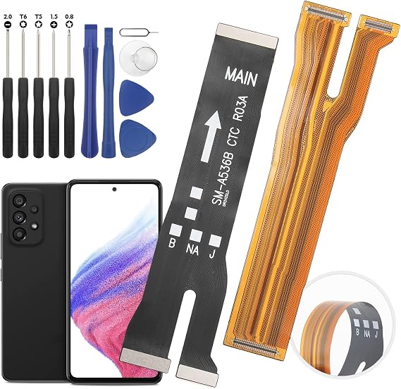 RongZy LCD Screen Motherboard Flexible Cable for Samsung Galaxy A53 5G A536 2022 Motherboard LCD Charging Flexible Cable Replacement for Connecting Motherboard with Tools