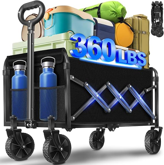 Wagons Carts Foldable - Collapsible Wagon Cart with Wheels