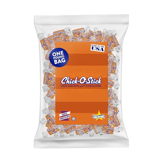 Atkinson's Chick-O-Stick Nuggets Peanut Butter Coconut, 1 lb Snack Bag Bulk