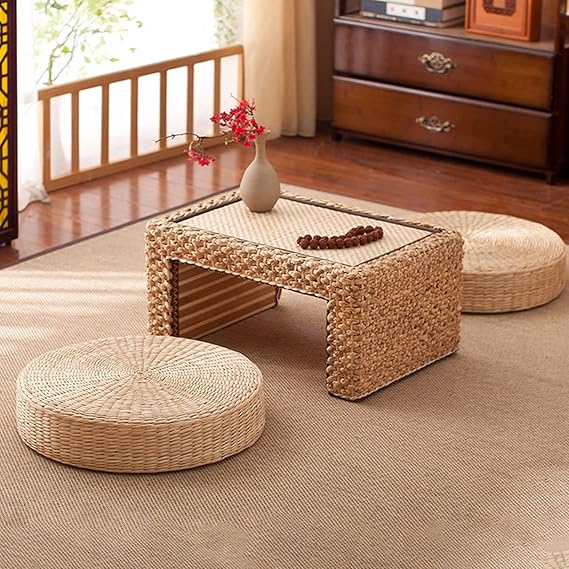 Tatami Cushion, Round Padded Floor Mat for Outdoor & Indoor Use, Bigger Size - 45cm