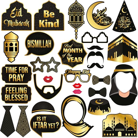 KatchOn Eid Mubarak Photo Booth Props, Pack of 32