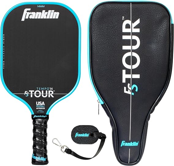 Franklin Sports Pro Pickleball Paddle Set - FS Tour Series Carbon Fiber Paddle, Cover + Eraser - 14mm + 16mm