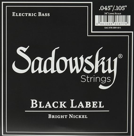 Black Label Base Strings, Nickel Strings, 4 Strings, 045-105, SBN45, Black