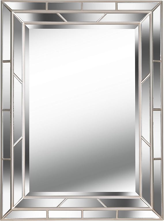 Kenroy Home 60015 Lens Wall Mirror with Tan Finish, Classic Style, 38" Height, 28" Width, 1.5" Depth