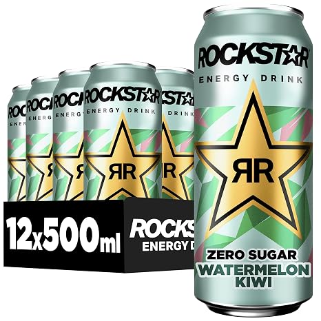 Rockstar Energy Drink Zero Sugar Watermelon Kiwi 12 x 500 ml - Caffeinated