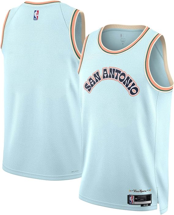 San Antonio Spurs NBA Kids Youth Boys 4-20 Light Blue City Edition Blank Jersey