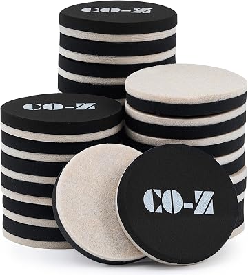 CO-Z 24pcs Felt Furniture Sliders for Hardwood Floors, 2 12 in Reusable Furniture Pads, Heavy Furniture Movers Sliders for Hard Surfaces, Thick Moving Pads Floor Protectors for Vinyl Tile Floors