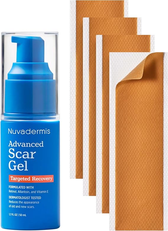 Nuvadermis Scar Care Bundle - Advanced Scar Gel & Silicone Scar Sheets