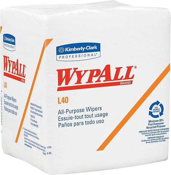 Kimberly-Clark Wypall L40 White DRC Wipe - 1/4 Fold - Box - 56 sheets per pack - 12.5 in Overall Length - 12 in Width - 05701 [PRICE is per CASE]