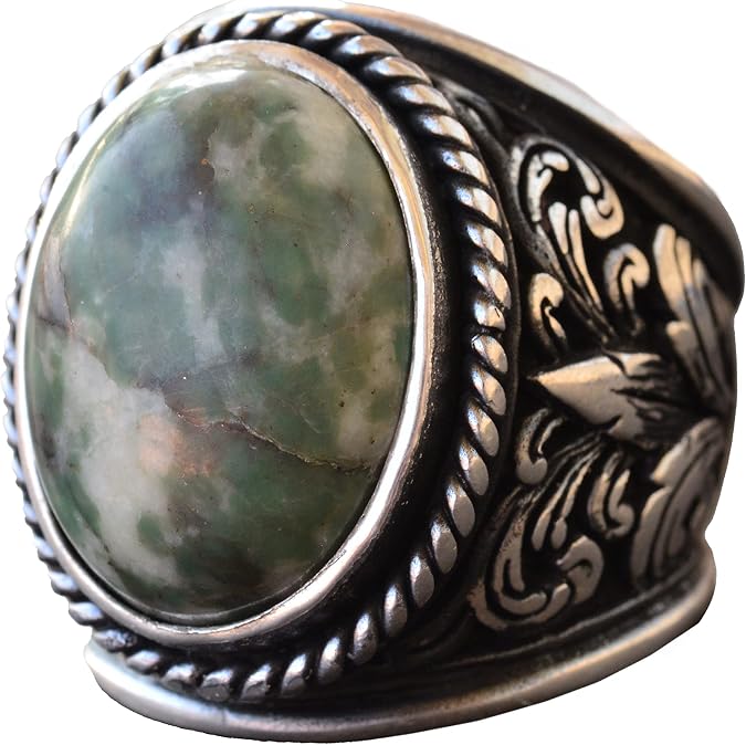 KAMBO Unique Natural Stone 925 Sterling Silver Rings for Men - Exquisite Lapis Lazuli Gemstone Collection