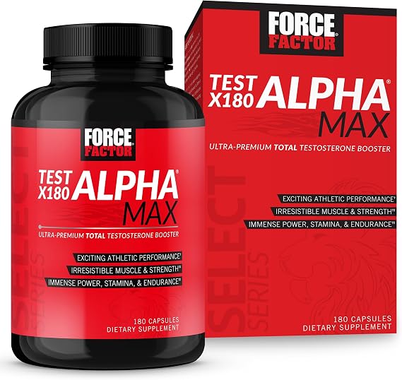 Force Factor Test X180 Alpha Max Total Testosterone & Nitric Oxide Booster